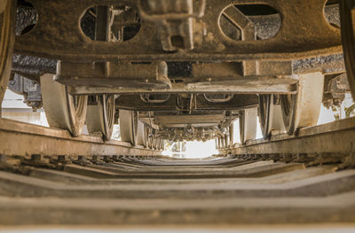 Interior of old railroad tracks