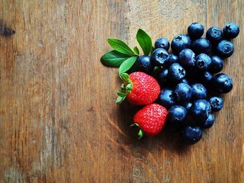 Close-up of strawberries on table