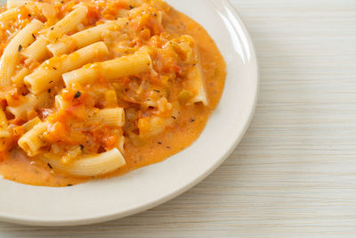 Close-up of food in plate on table