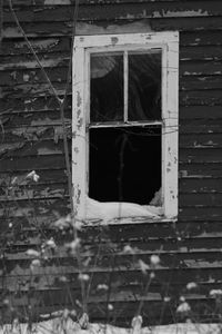 Closed door of old building