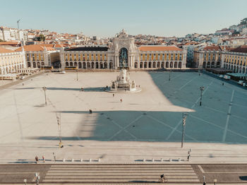 High angle view of buildings in city