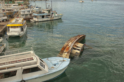 Boats in sea