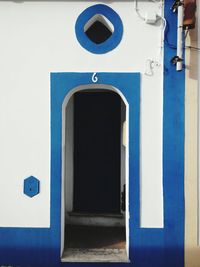 Close-up of blue door