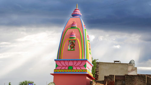 Low angle view of traditional building against sky