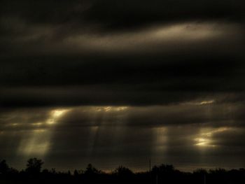 Low angle view of storm clouds in sky at night