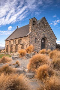 The church of good shepherd in late winter . lake tekapo, canterbury, new zealand south island.