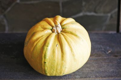 Close-up of pumpkin on table