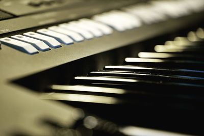 Close-up of piano keys