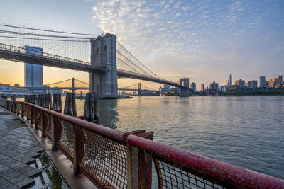 Bridge over river against sky