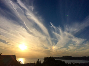 Scenic view of sunset over sea