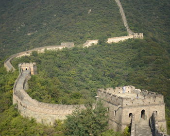 Great wall of china surrounded by trees