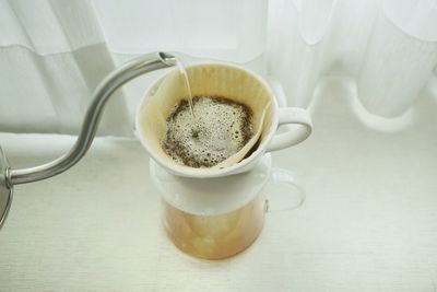 Close-up of coffee on table