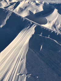 High angle view of snowcapped mountain