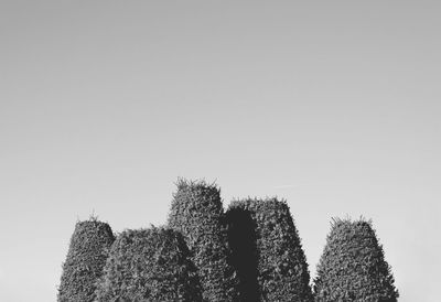 Low angle view of built structure against clear sky