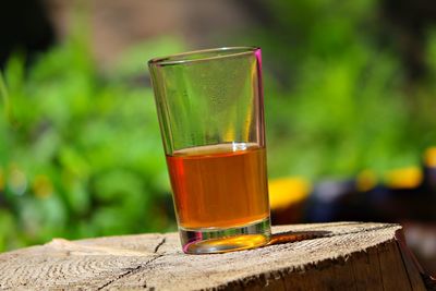 Close-up of drink on table