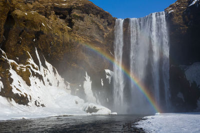 Scenic view of waterfall