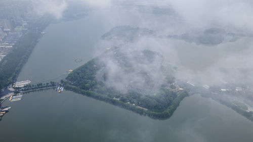 Aerial view of a bridge