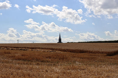 Scenic view of field against sky