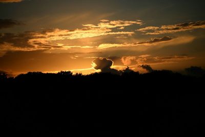 Silhouette of landscape at sunset