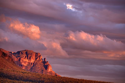 Scenic view of dramatic sky over landscape