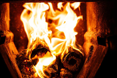 Close-up of bonfire