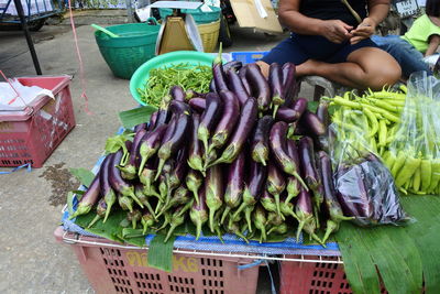 Vegetables for sale at market stall