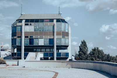 Low angle view of modern building against sky