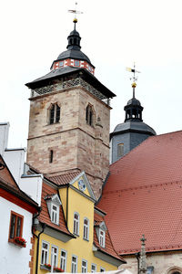 Low angle view of building against clear sky at schmalkalden