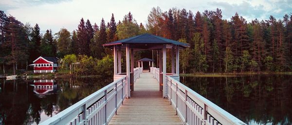 Footbridge over calm sea
