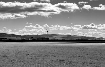 Scenic view of land against sky