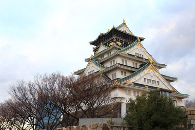 Low angle view of traditional building against sky