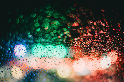 Full frame shot of wet glass window