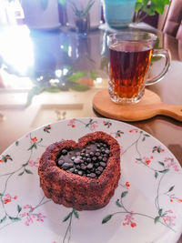 Close-up of dessert in plate on table