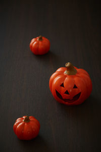 Close-up of orange pumpkin on table