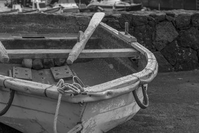 High angle view of old boat