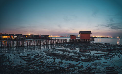 Scenic view of sea against sky at sunset