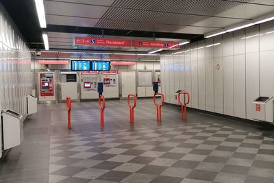 Empty subway station platform