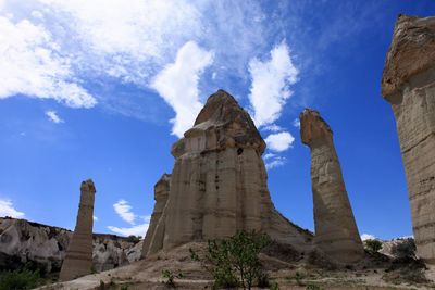 Low angle view of old ruins against sky