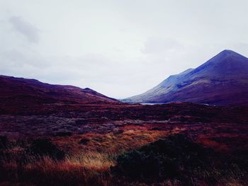 View of mountain against cloudy sky