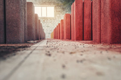 Close-up of empty corridor