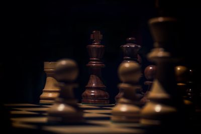 Close-up of chess pieces