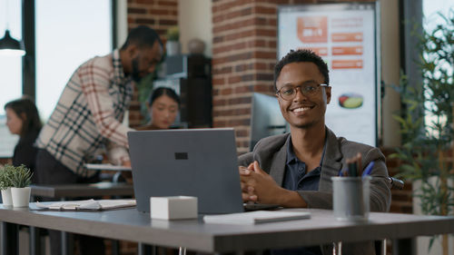 Business colleagues working at office