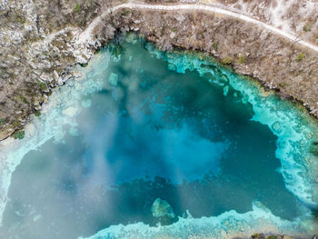 High angle view of swimming pool in sea