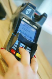Close-up of woman using mobile phone