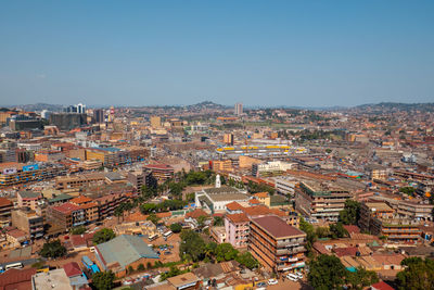 Aerial view of kampala city seen from gaddafi national mosque - uganda national mosque in uganda