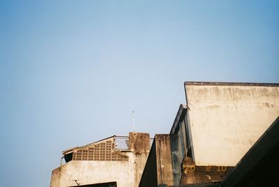 Low angle view of building against clear sky