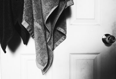 Towel by door at home