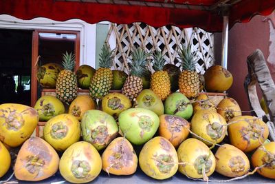 Close-up of fruits for sale in market