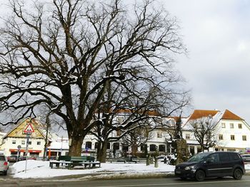 Cars parked on road