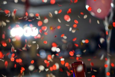 Close-up of illuminated blurred lights
